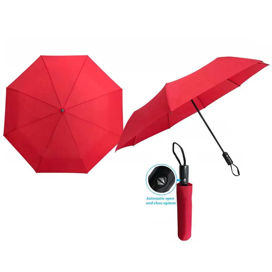 Low price 8k digital print folding umbrella single layer automatic open 3 fold umbrella with custom logo