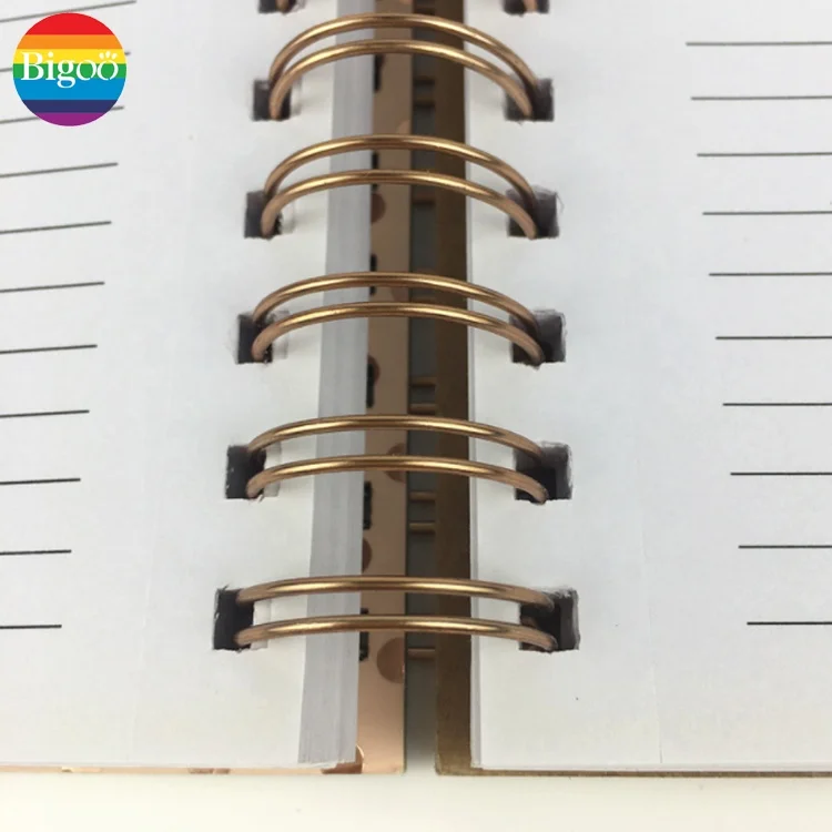 Customized Notebook Hardcover with Gold Spiral Binding Journal Double Coiled A5 Notebook for School Gift and Promotion