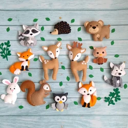 Woodland felt Stuffed animals Handmade Educational toys Felt forest animals Felt animal ornament