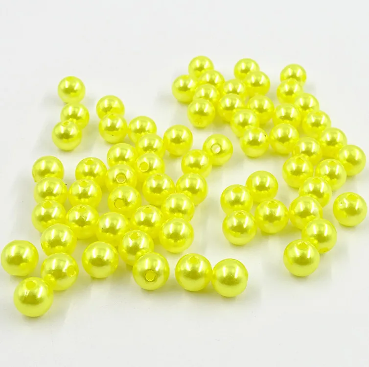 Sew-on 58 Colors 3mm 4mm 5mm 6mm ABS Pearl Plastic Perforated Round Pearl For Garment Decoration
