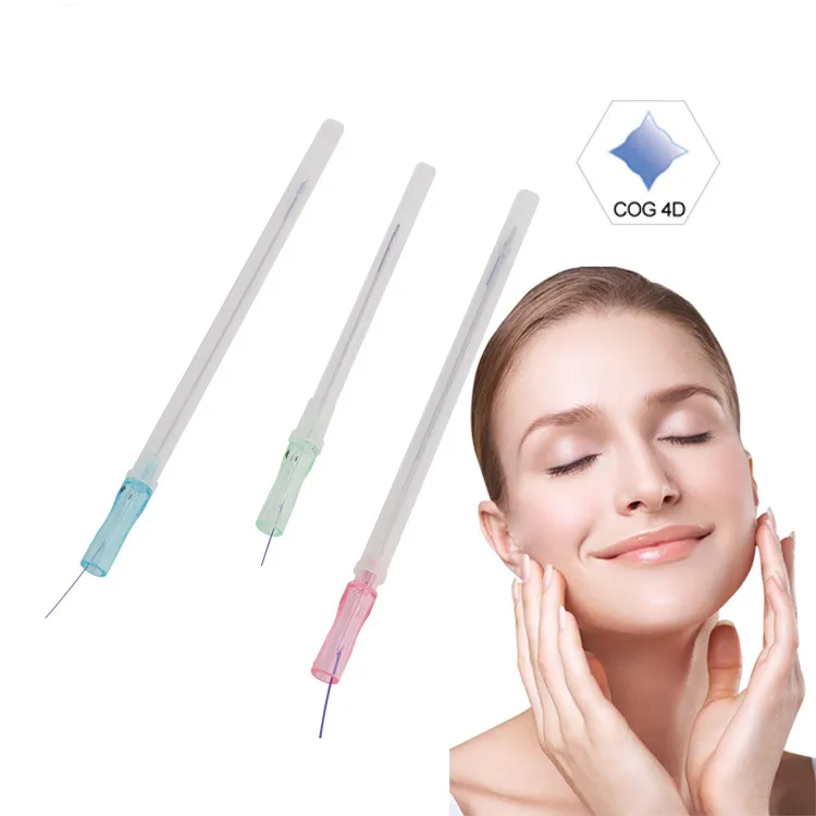 Best buys wholesale face lift Cog 4D 21G 60mm fox eye L cannula tip hilos tensores barbed PDO Thread with ISO