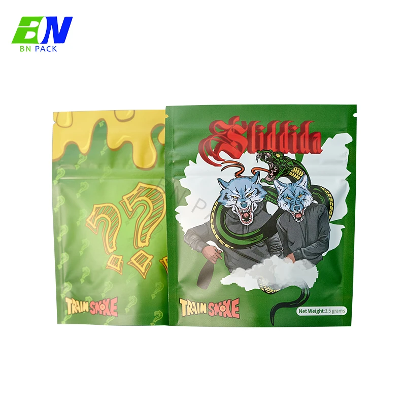 Custom Smell Proof Plastic Zipper Mylar Bags For Packaging smell proof Plastic Matte Zip lock Pouch Smoking Cigarette Bag