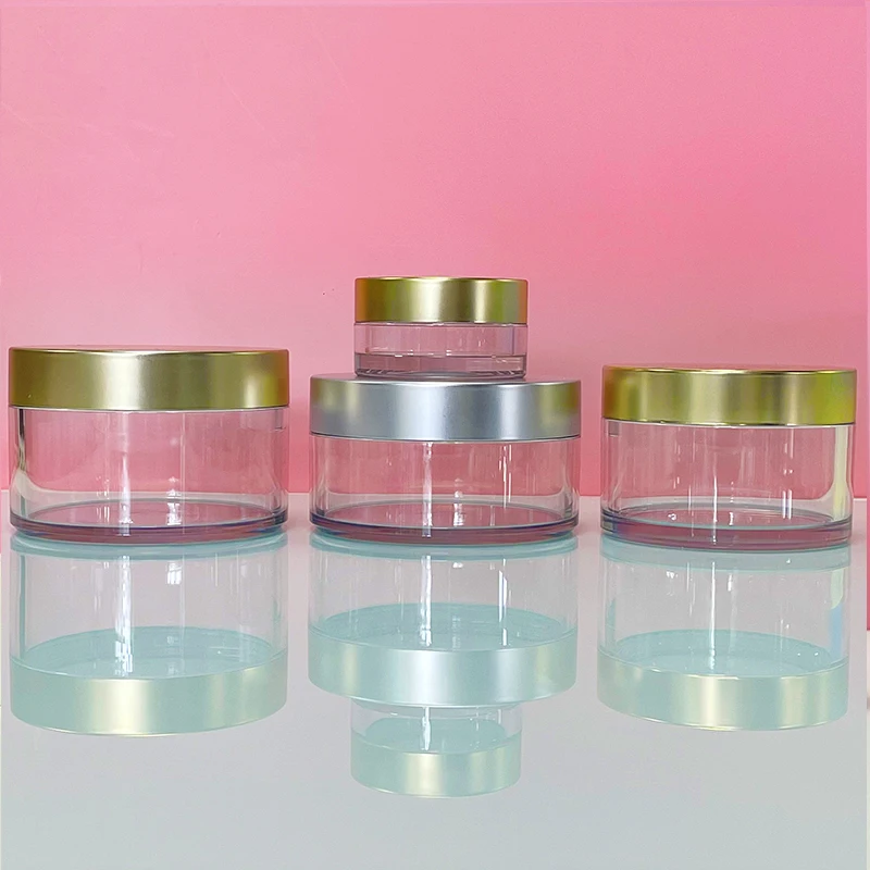 High quality Luxury 250ml Cosmetic container body butter Reusable PET Plastic Thick Wall Cosmetic Jar with lid