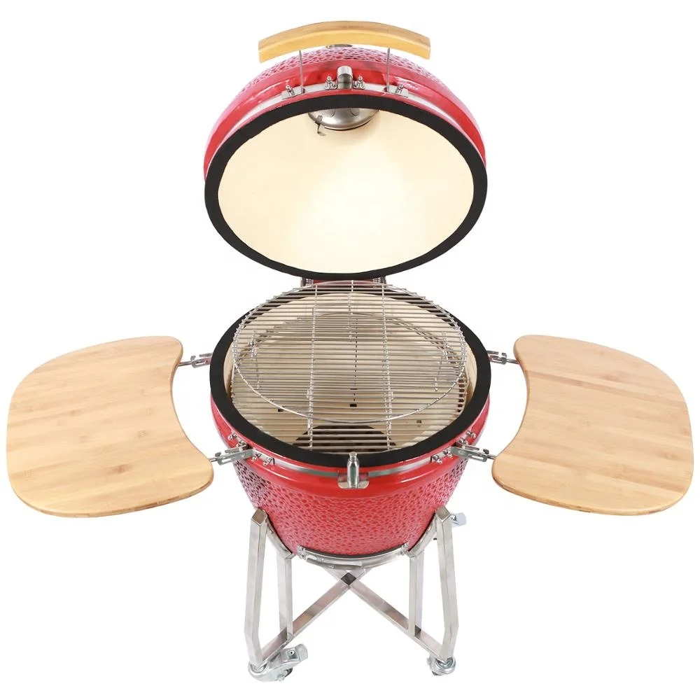 24Inch Hot MCD Lager Size Kamado Ceramic Stainless Steel Outdoor Garden Kitchen Grill BBQ Skewer Ribs Wh