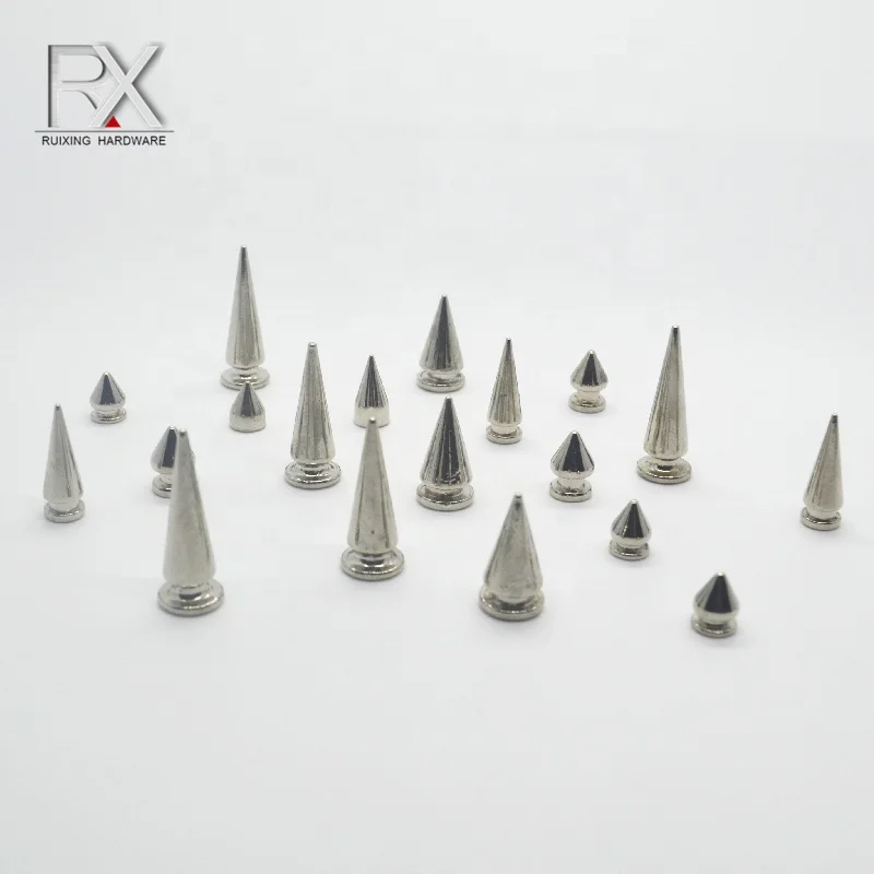 zinc alloy aluminum spike Sharp nail sticker for belt button bag accessories metal sharp screw for belt bag strap spikes