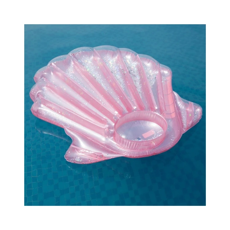 New rose gold sequin shell floating bed inflatable adult kids swimming rings boat