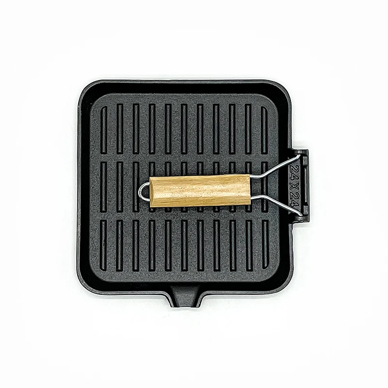 Hot Selling Preseasoned Cast Iron Grill Pan Non-Stick Coating Square Bbq Baking Pan