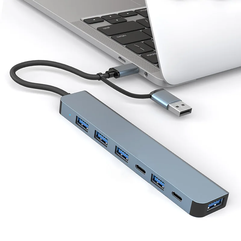 Two-drag eight usb expander High-speed hub 7-port docking splitter