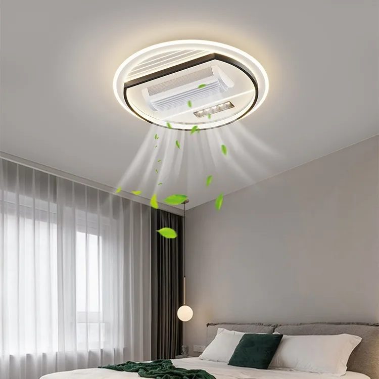 Zhongshan full spectrum spotlight integrated ceiling bladeless fan lamp six speed wind mute whole room fan light