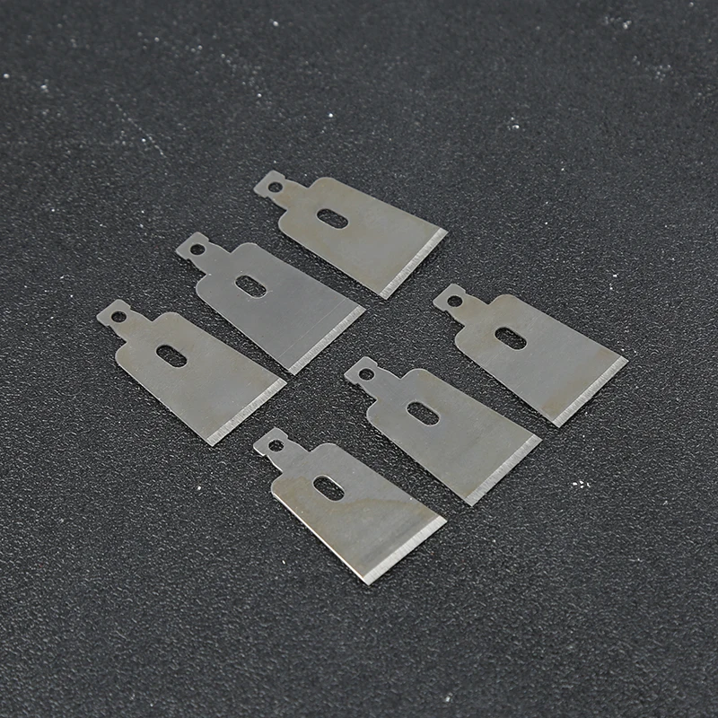 Various utility knife steel blades in carton or wooden box knife