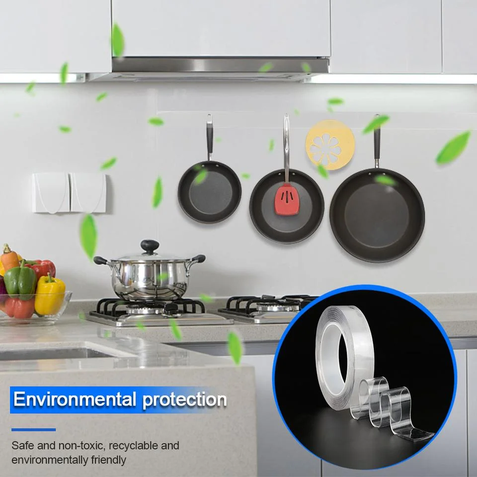 LOW MOQ  Double Sided Sided Transparent Reusable Adhesive Nano Tape, Tape Offer Waterproof DIY Acrylic Nano Tape