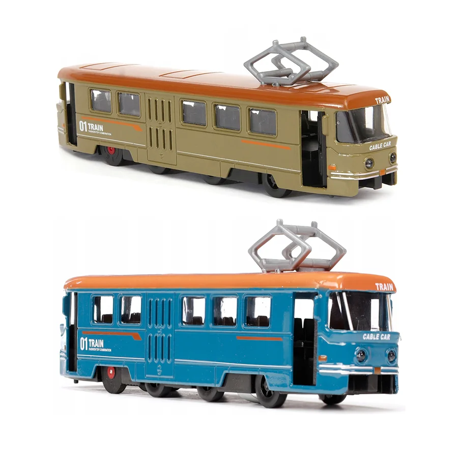 Alloy Diecast Model Car Light Music Pull Back Tour Bus Toy Alloy Train for Kids Autobus de Juguete