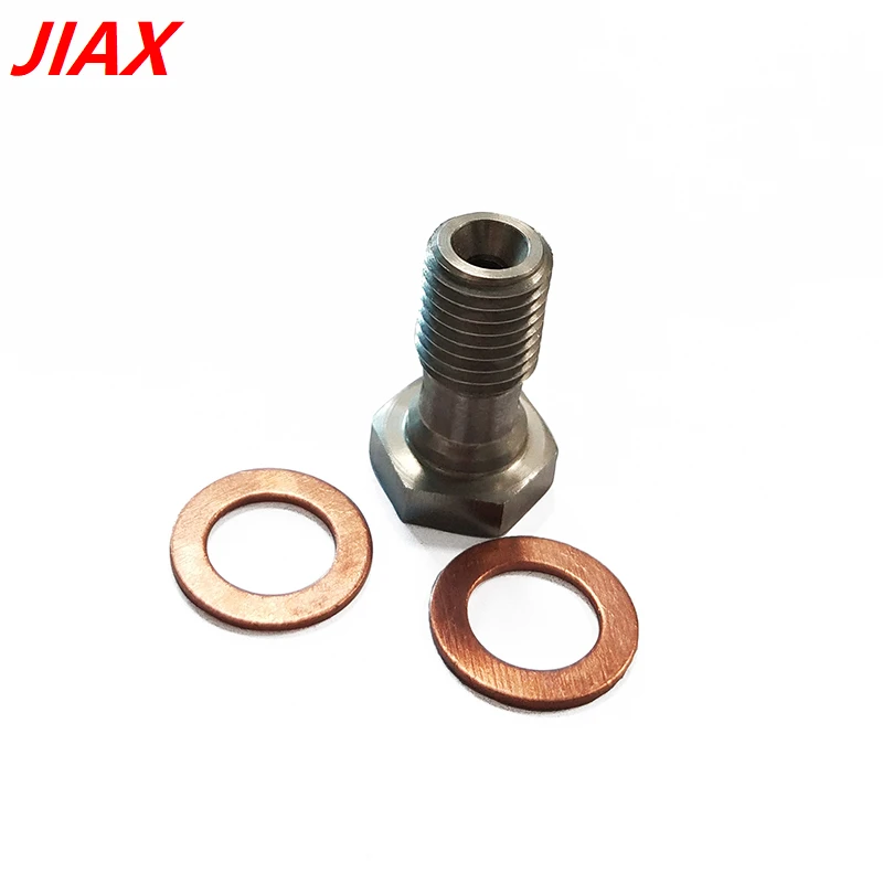 cnc turning auto part M10X1.25 Single hole hollow screw For brake line stainless steel brake fuel pipe screw fitting