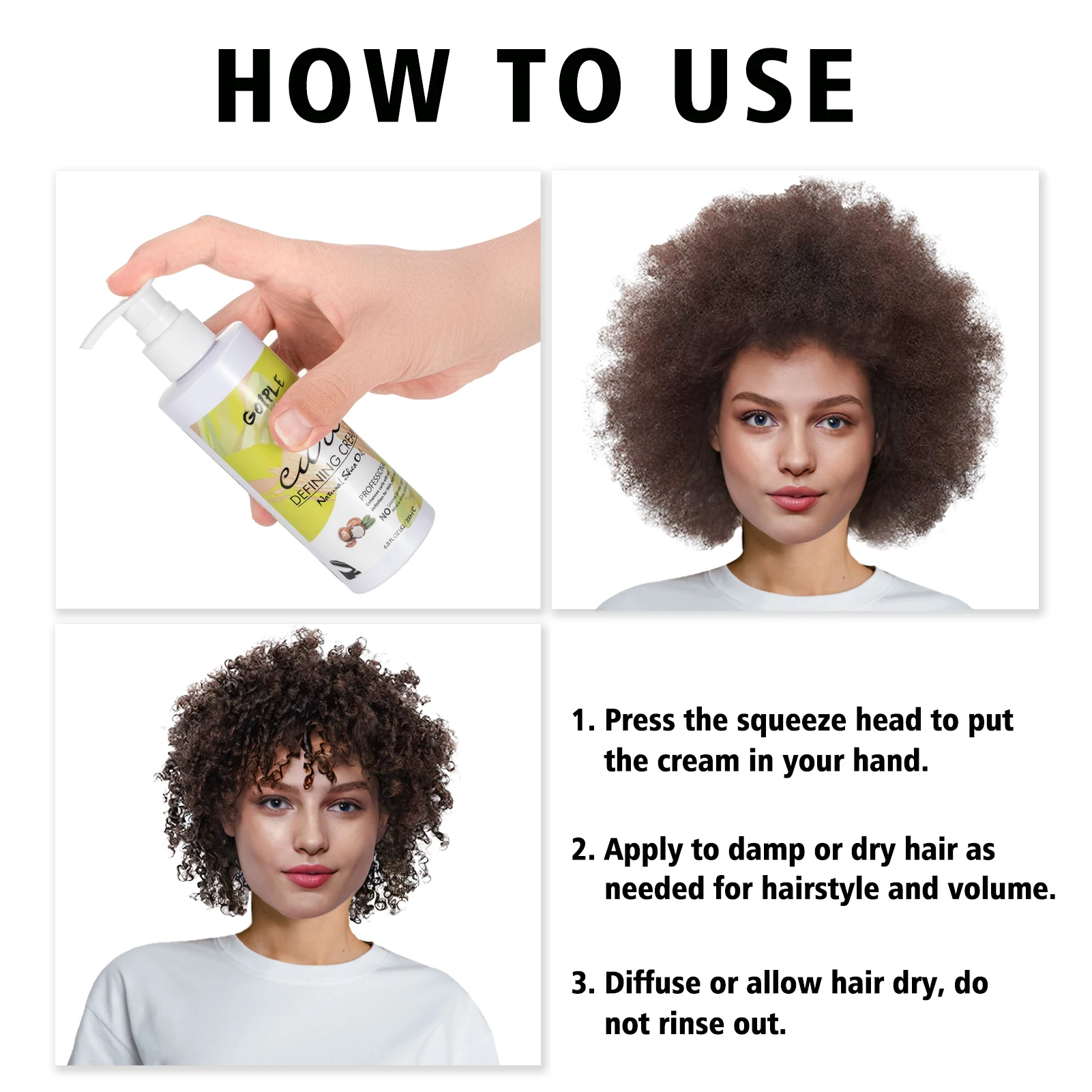Private Label Hair Conditioner Moisturizer for Curly Frizzy Wave Hair Styling Mousse Frizz-Free Boost Curl Defining Cream