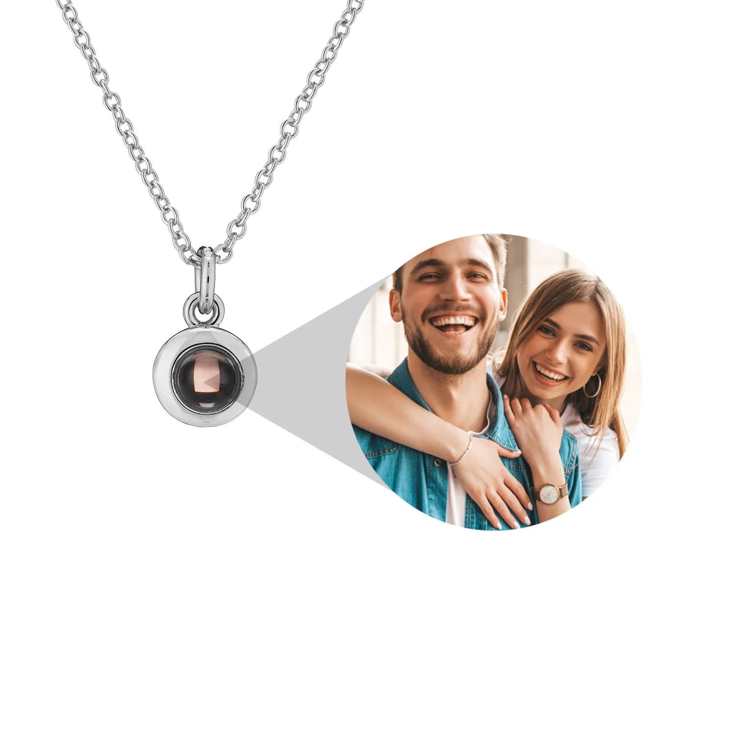 Hot Selling Personality No Fading Necklaces Geometry Memory Projection 100 Languages I Love You Necklaces