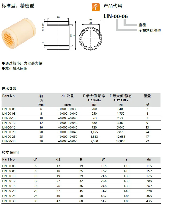  Скользящий подшипник LIN-00-10 RJMP-01-10 igus пластмассовый линейный для 3D