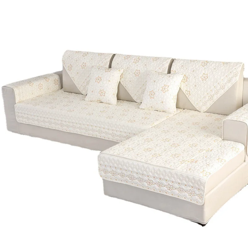 Новый китайский двухсторонний хлопковый тканевый стеганый чехол для дивана с вышивкой