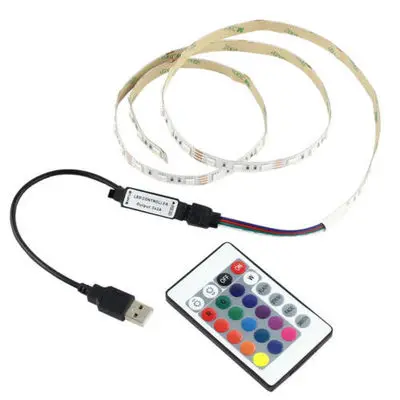 
Светодиодная лента с питанием от USB, 5 В SMD 5050, гибкая Водонепроницаемая подсветка для телевизора с USB, ПК, подсветка настроения, светодиодная RGB-лента, освещение 