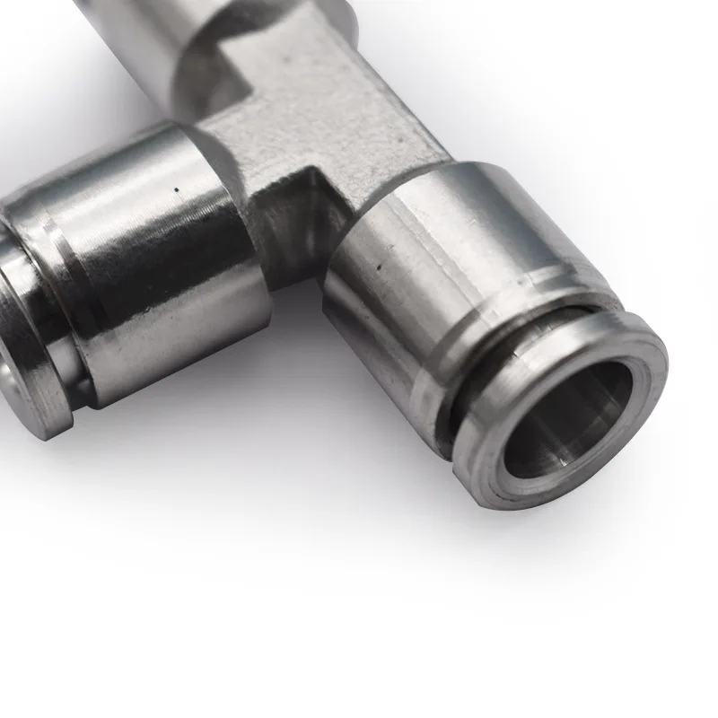 Stainless Steel Push-To-Connect Equal Tee Fitting 12mm Pneumatic Push-in Tee Union
