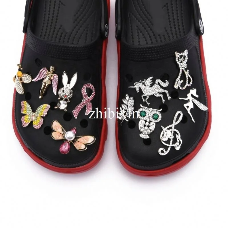 Halloween Festival Clog Sandal Alloy Metal Designer Shoe Decoration Charms for Party Gifts