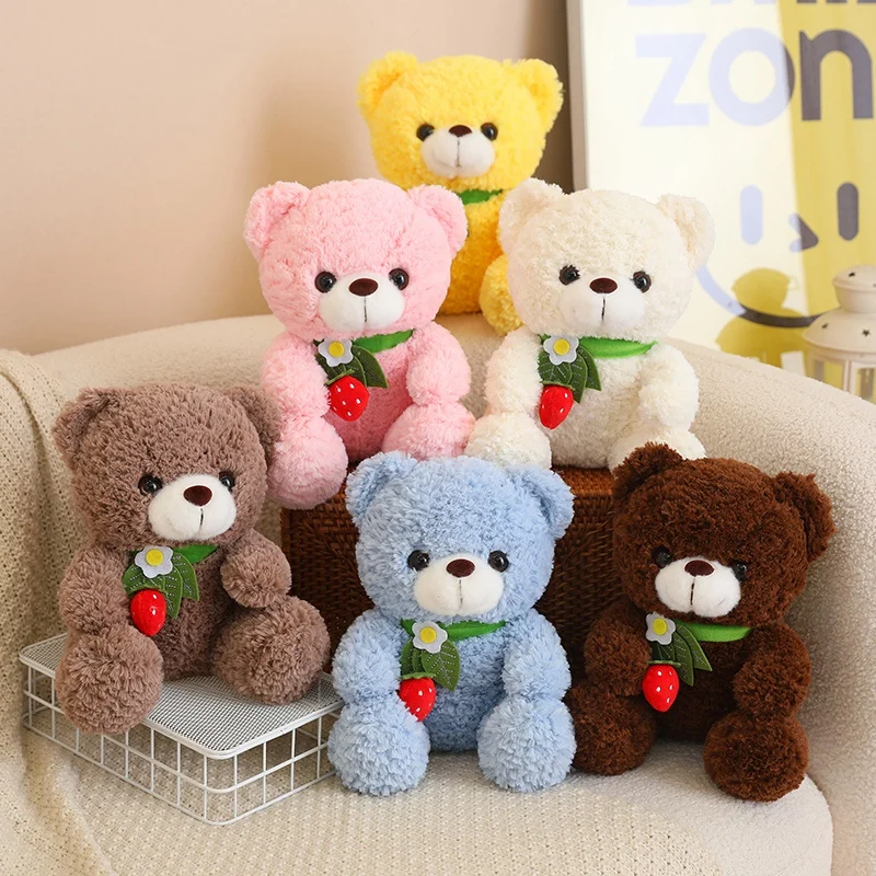 25cm High quality factory wholesale teddy bear series multiple kinds of teddy bears with silk scarves