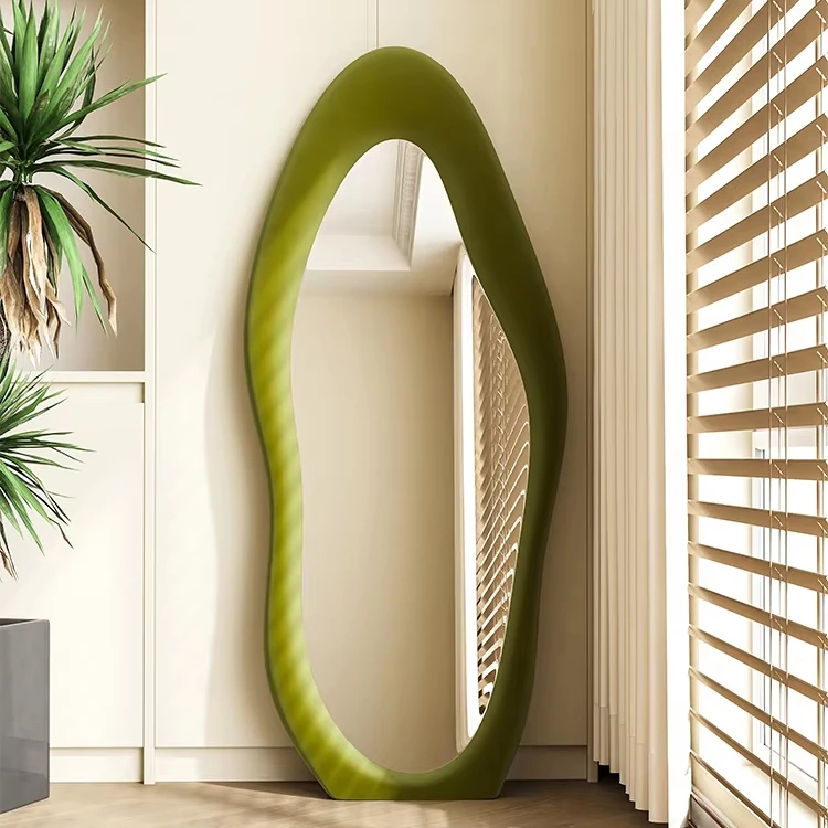 Arch Irregular Full Length Body Long Wavy Wall Floor Standing Mirror