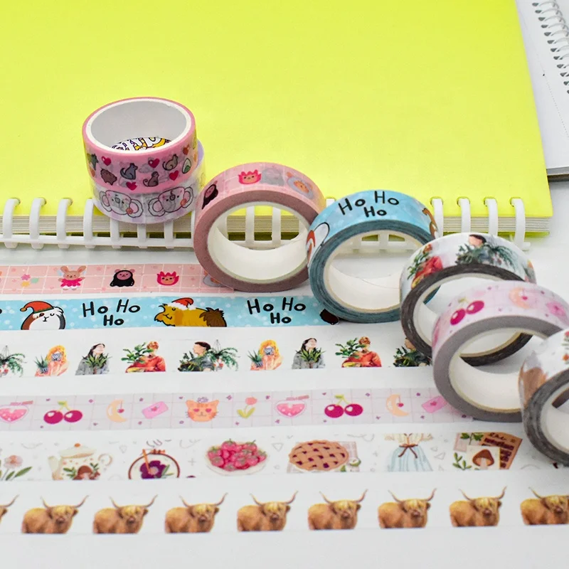 Factory Price Wholesale Custom Printed CMYK Color Art Decorative Waterproof Washi Tape Set
