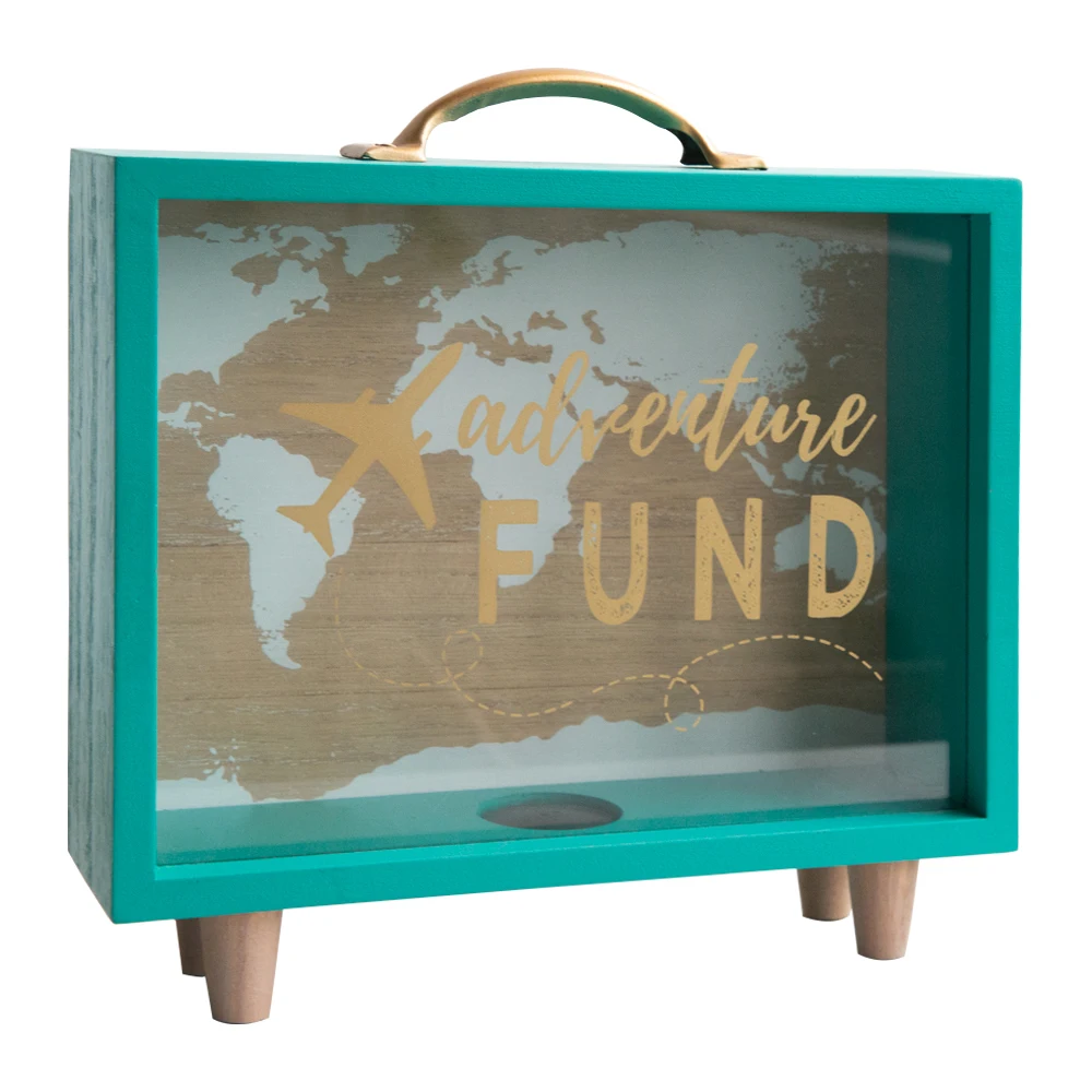 Manufacturer Well Made Classic Design wood money  box - Adrenture Fund