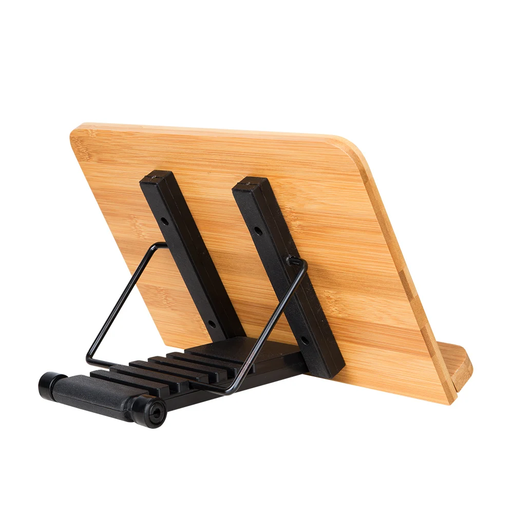 Регулируемый складной стол для рецептов, деревянная подставка из натурального бамбука для готовки, для чтения, ноутбука