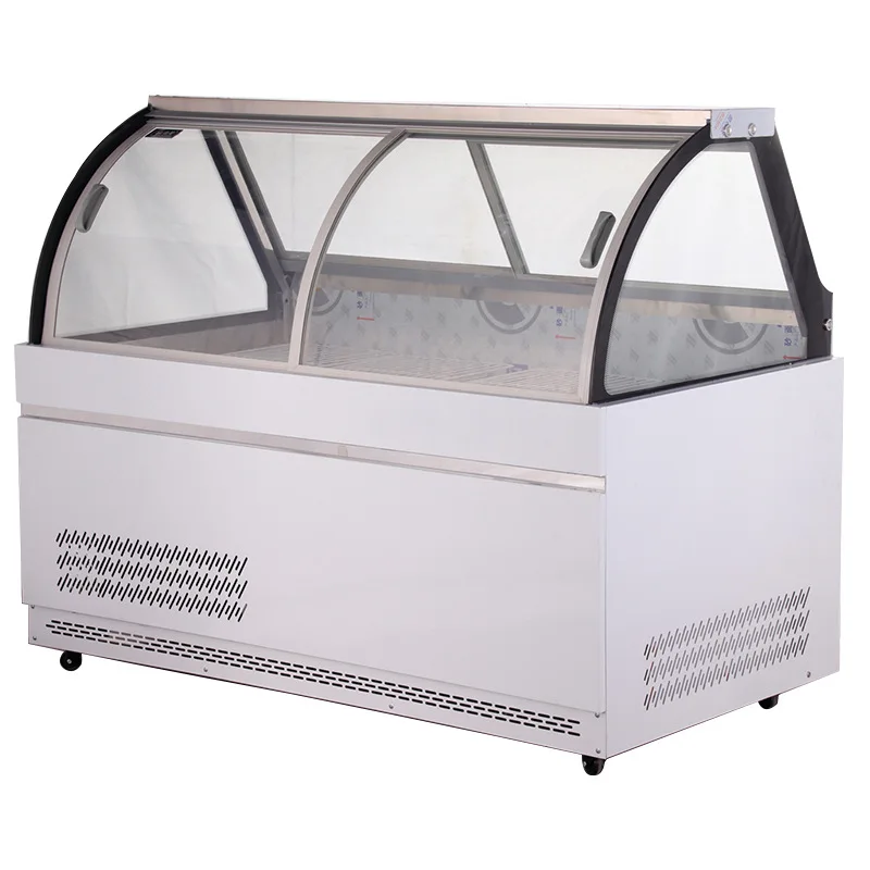 Aoleisen Supermarket butcher equipment flip open door meat chiller deli showcase freezer