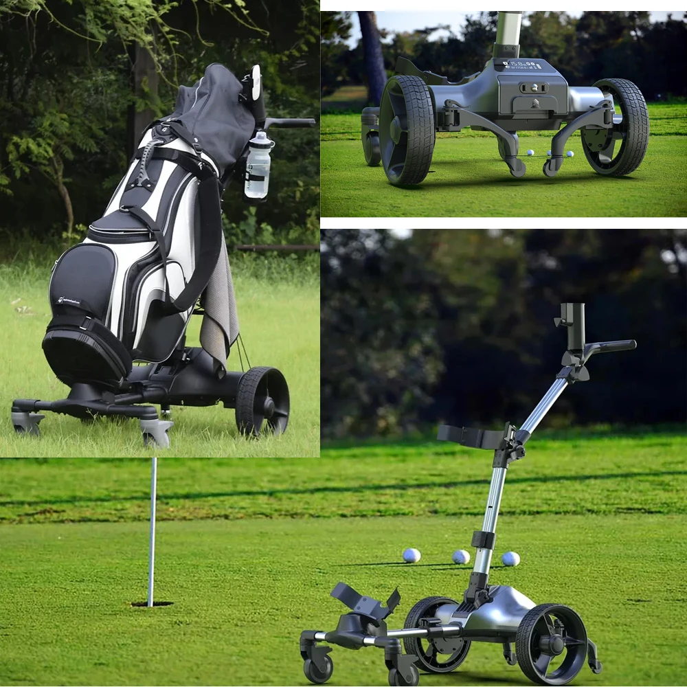 G5 E Golf Trolley Lithium Battery Golf Carts Remote Control 6 Wheel Caddy With Umbrella Holder