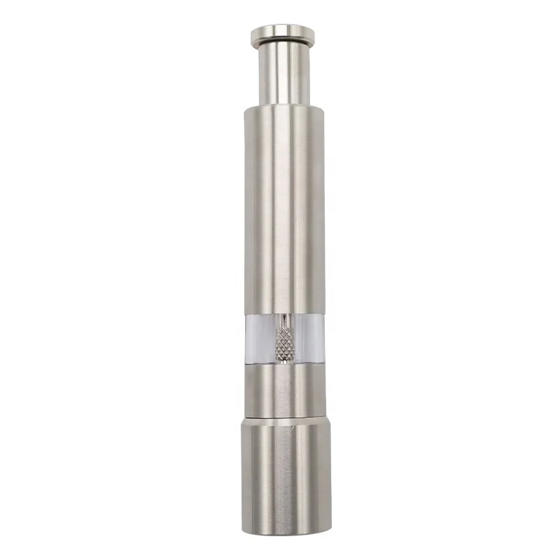 amz Hot Selling Thumb Pepper Grinder Stainless Steel Salt Grinder Pepper Mill Single Manual press Mini Salt Grinder
