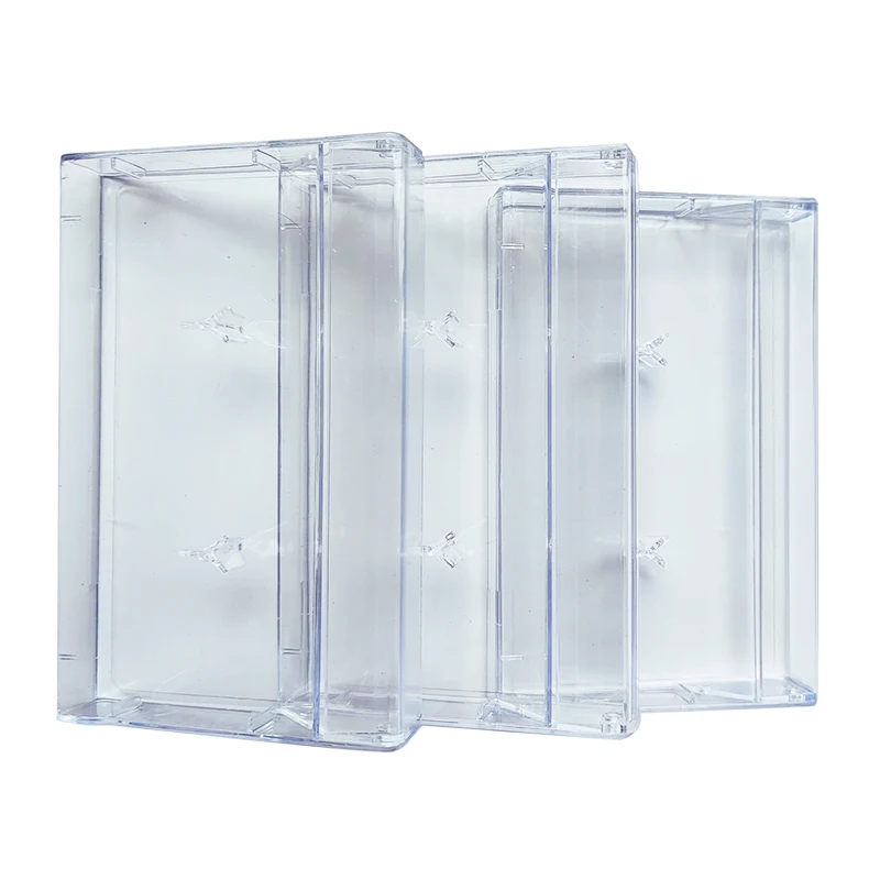 Transparent clearance box cassette tape case hard case outer case with cheapest factory cheapest price
