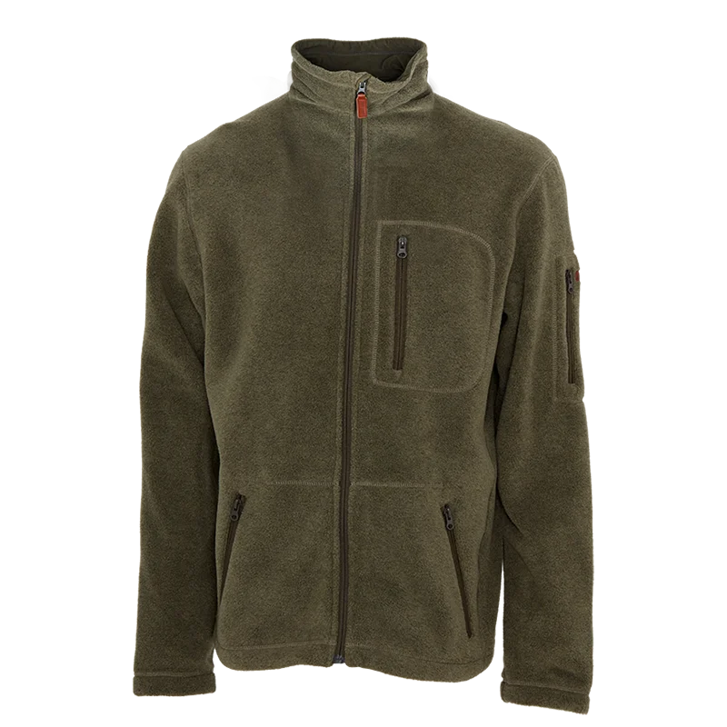 
OEM Mens Windproof Outdoor Army Green Polar Fleece Jacket with Zipper 