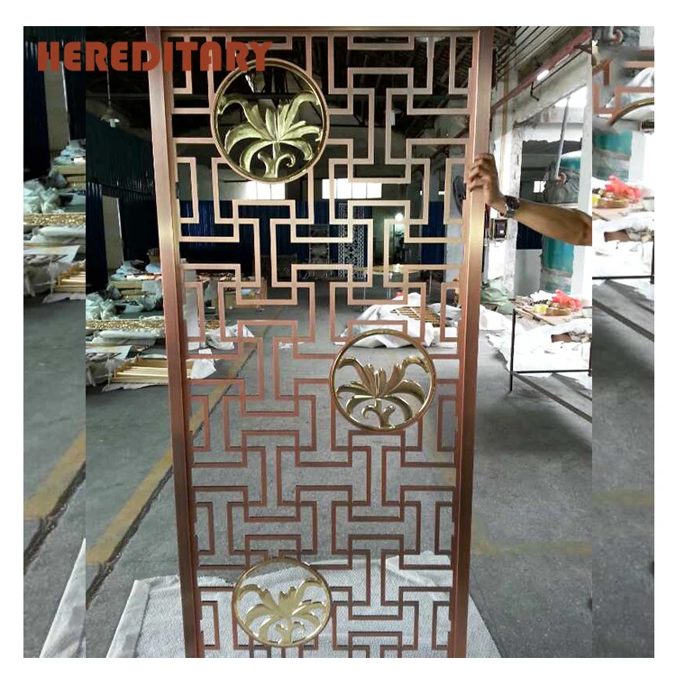 Antique bronze art patio divider stainless steel hanging screen partition
