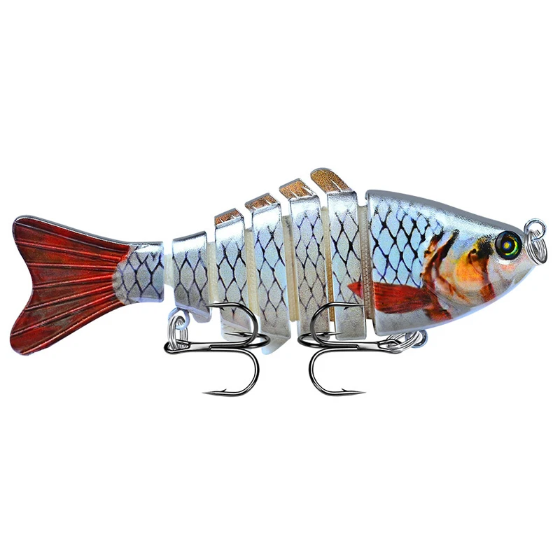 Hot Sale 15.5g/9.5cm 4x Treble Hook 7 Segments Artificial Swimbait Fishing Lures Hooks Tackle