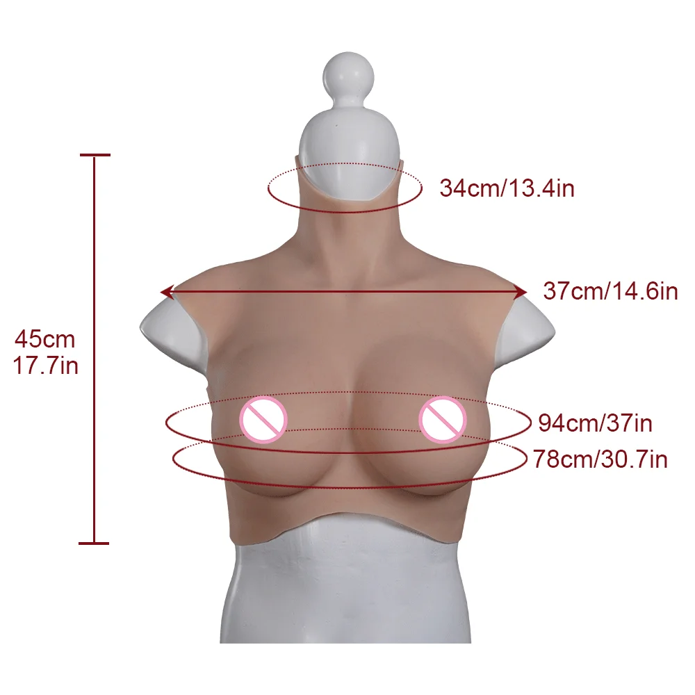 Knowu Shemale C Cup Breast Form 100% Medical Silicone wIth Silicon Boobs Artificial Breast Prosthetic for Crossdresser