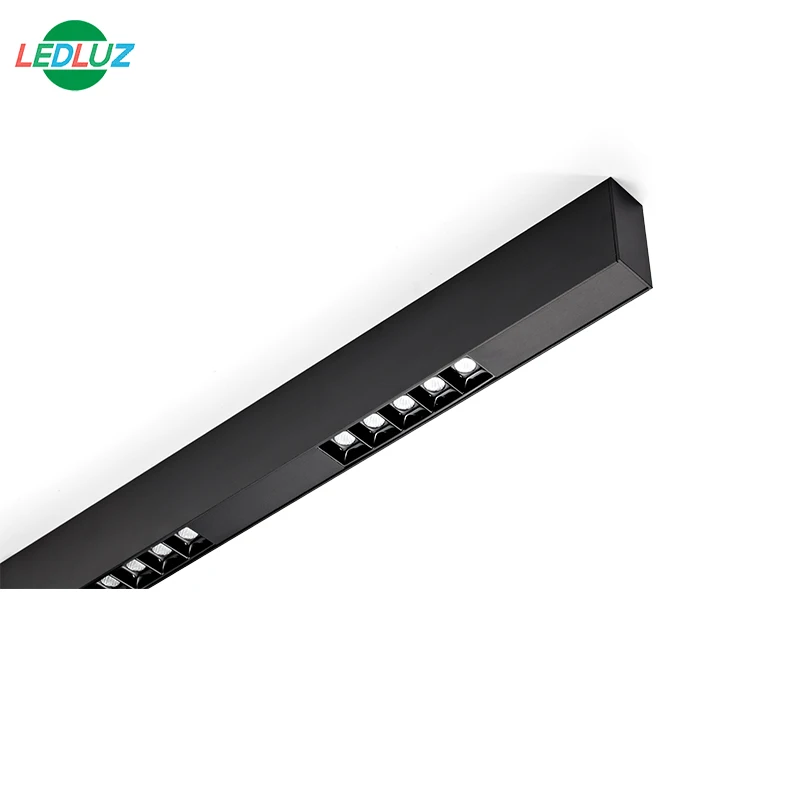 LS30 Black Anodized Linear Pendant Aluminium LED Profile with Reflectors for Office Projects