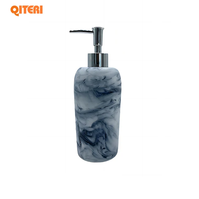 Factory Manufacturer Luxury  Marble Polyresin Bathroom Liquid Soap Dispenser Bottle