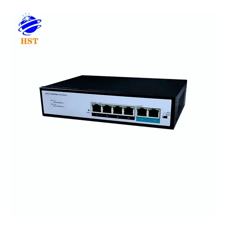 Manufacturer  10/100Mbps 4Ports +2C POE Switch 10GbpsFull-Duplex & Half-Duplex  Networking Switch  Fiber Optical Equipment