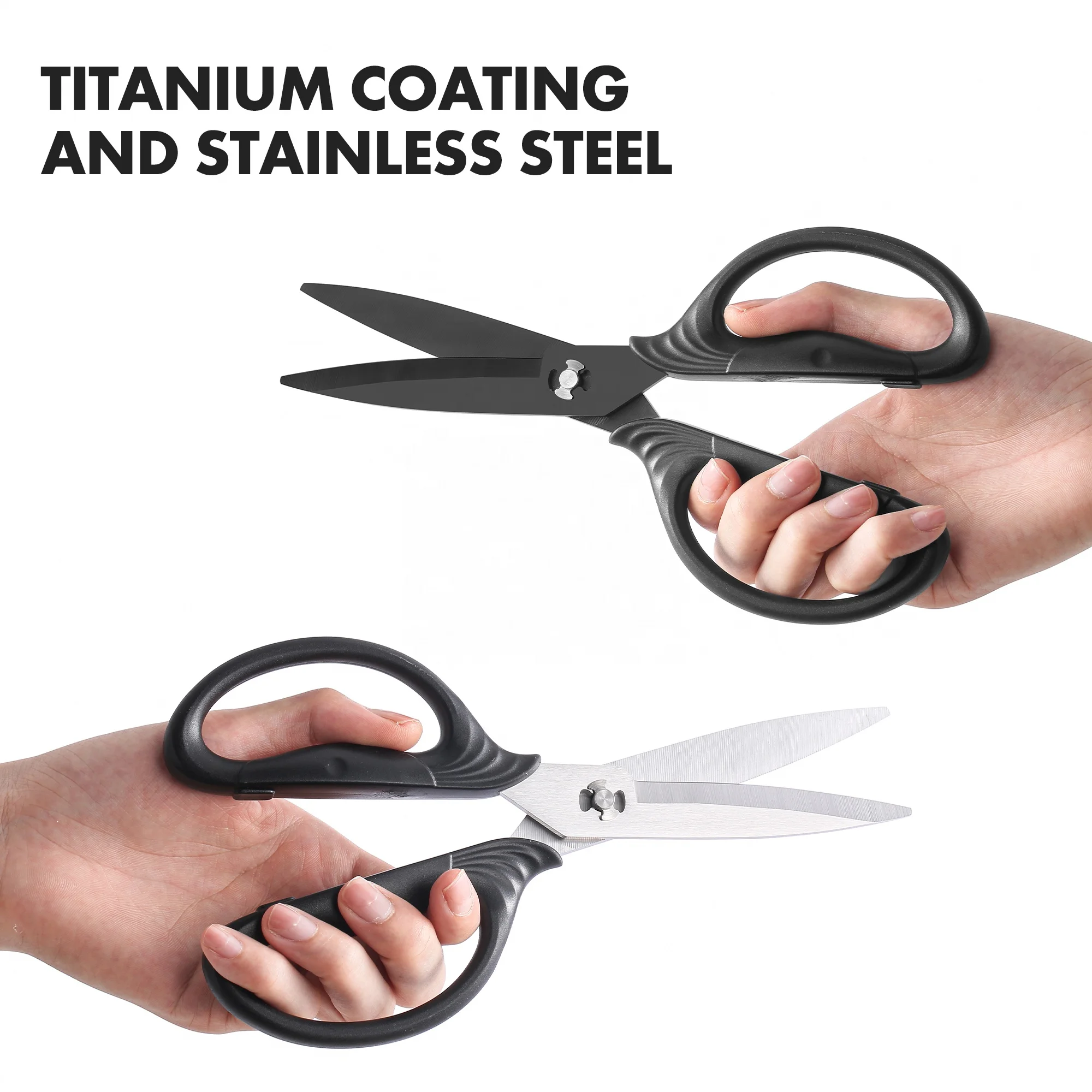 Heavy Duty Sharp Kitchen Shears Meat Scissor Titanium Coating Stainless Steel Kitchen Scissors