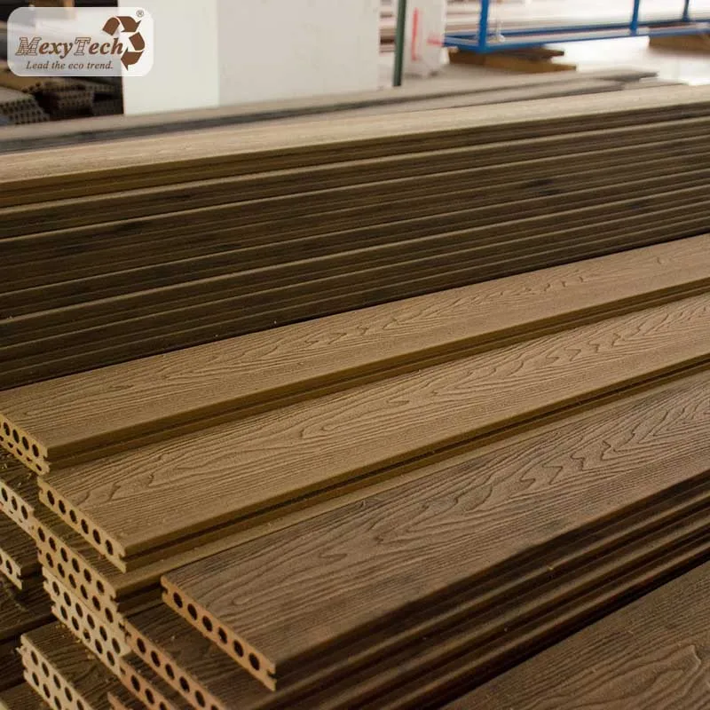 Embossed wooden flooring hollow profile easy installed durable wpc flooring composite decking for swimming pool