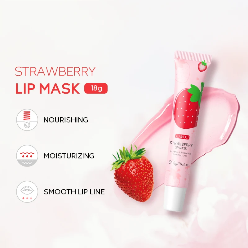 Plumper Repair Treatment Reduce Lip Fine Lines Natural Moisturizing Strawberry Lip Mask