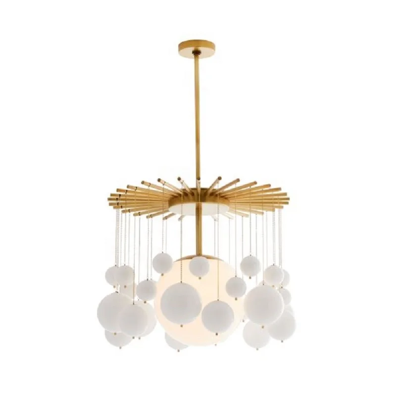 2023-2024 new design French Style Villa Hotel ball Chandelier Indoor Raindrop Modern Home Glass LED Pendant Light