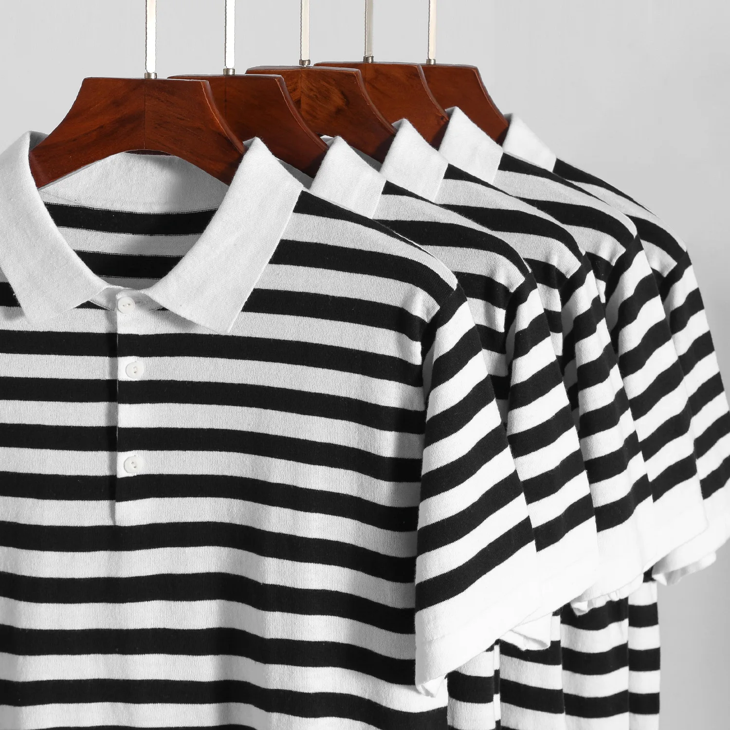 Summer Hot Selling cotton stripe jersey 250gsm Short Sleeve Polo T-shirt high quality Men Polo Shirt