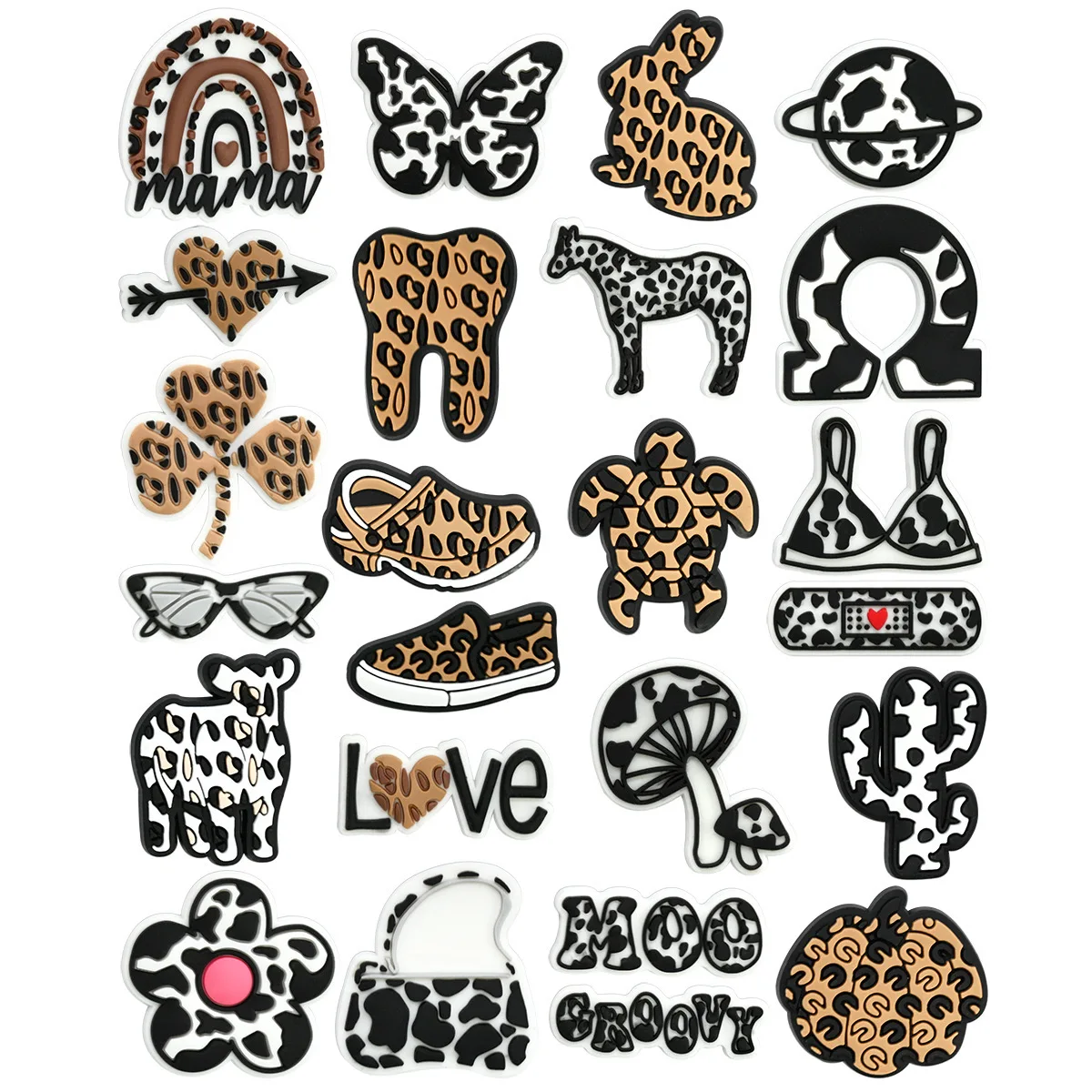 Luxury Ladies Decorative PVC Shoe Buckles Leopard Print Soft Hair Upper Back Position Decoration Factory Batch High Quality Shoe