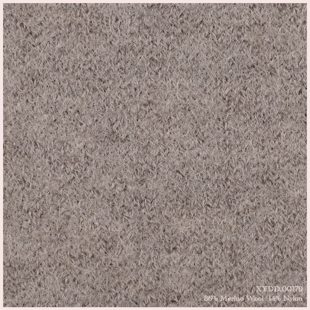 Stretch Breathable Merino Wool Double Faced 86%Wool 14%Nylon Flannel Knit Fabric For Winter Autumn Heavy Jacket Coat