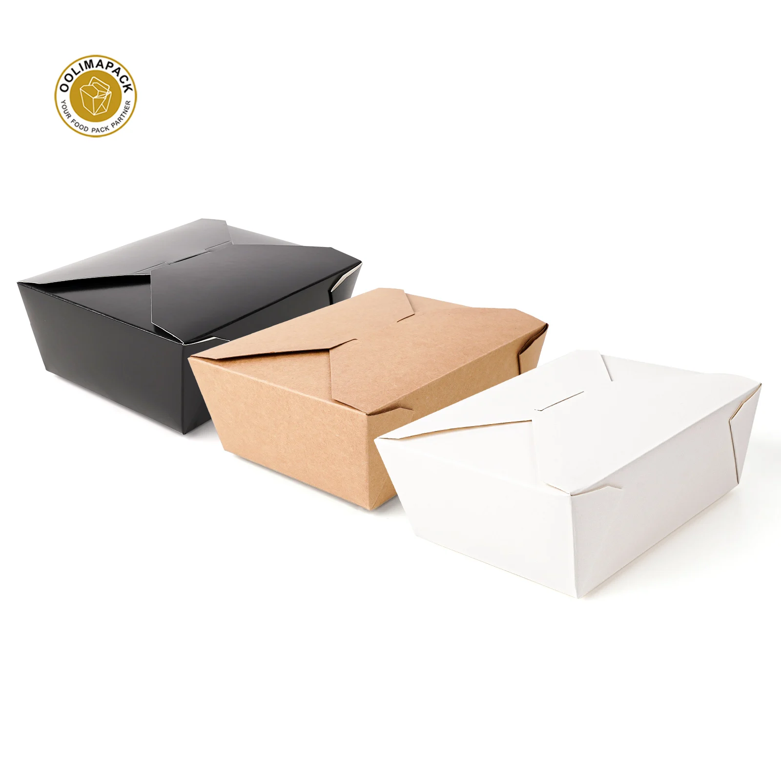 OOLIMAPACK Compostable Paper Take Away Box/Kraft Paper Lunch Box Wholesales For Restaurant,Catering And Party Recyclable