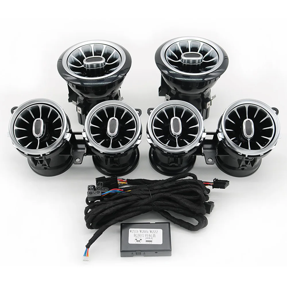 
Car Air Conditioning Turbine air vent outlet With 64Color Ambient light LED Auto Atmosphere Light For Mercedes-Benz W213 
