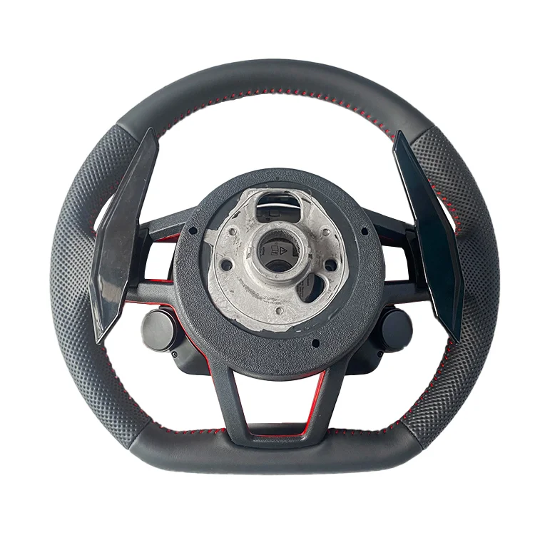 Custom Sports Style Carbon Fiber Steering Wheel for Audi Models R8 TT A1 A3 A4 A5 A6 A7 A8 Q5 Q7 TTRS with Real Leather Material